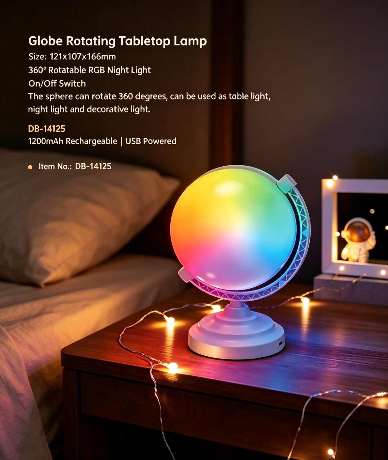 Globe Rotating Tabletop Lamp