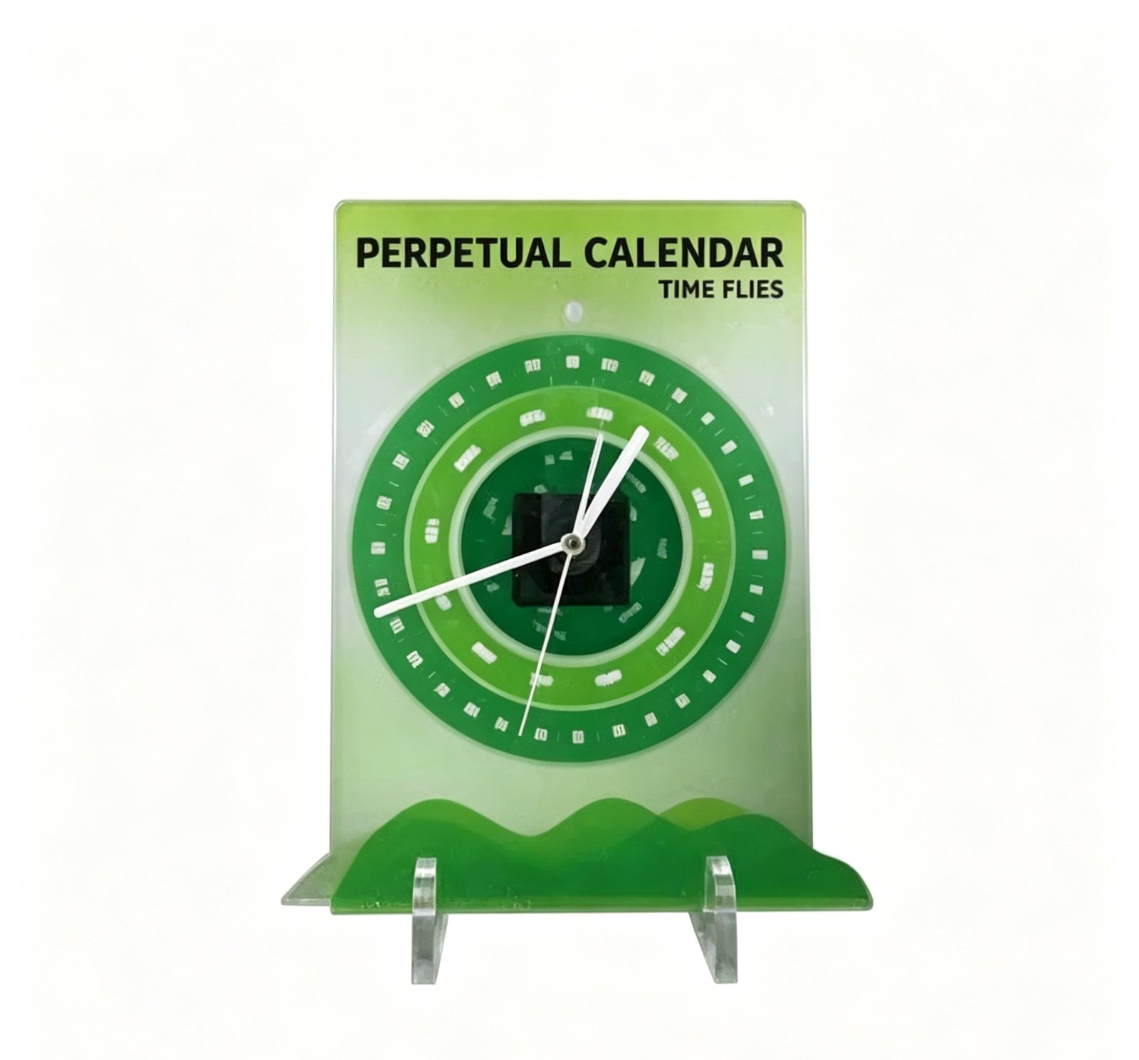 Acrylic Perpetual Calendar & Clock