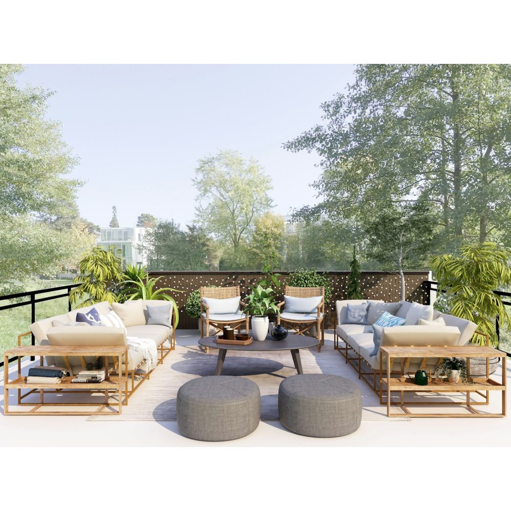 Wicker outdoor conversation set